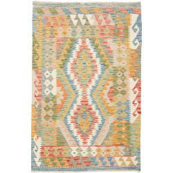 Tappeto Kilim Afghanistan Geometrico Multi-colore Vivace 97x