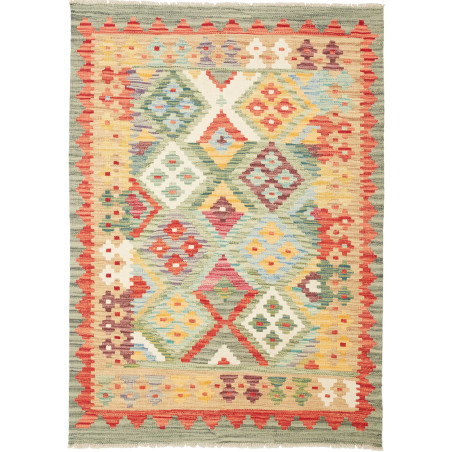 Tappeto Kilim Afghanistan Geometrico Multicolore Vivace 104x