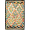 Tappeto Kilim Afghanistan Geometrico Verde Arancio 103x156 C