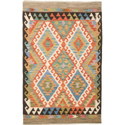 Tappeto Kilim Afghanistan Geometrico Multicolore Vivace 103x