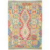 Tappeto Kilim Afghanistan Astratto Multicolore Vibrante 102x
