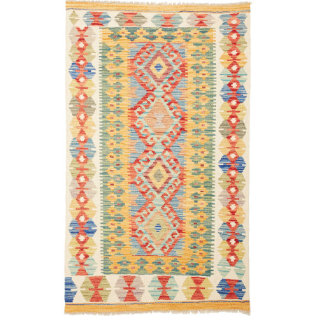 Tappeto Kilim Afghanistan Geometrico Multicolore Vivace 98x1