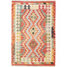 Tappeto Kilim Afghanistan Geometrico Rosso Blu 101x147 Cm