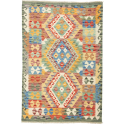 Tappeto Kilim Afghanistan Astratto Multicolore Pastello Verd