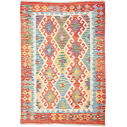 Tappeto Kilim Afghanistan Astratto Multicolore Vivace 106x15