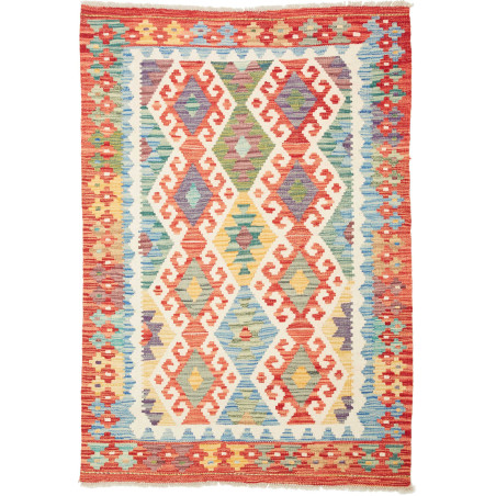 Tappeto Kilim Afghanistan Astratto Multicolore Vivace 106x15