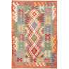 Tappeto Kilim Afghanistan Geometrico Arancio Blu 99x148 Cm