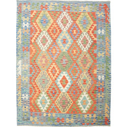 Tappeto Kilim Afghanistan Astratto Azzurro Arancio 179x239 C