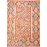 Tappeto Kilim Afghanistan Geometrico Arancio Blu 174x241 Cm