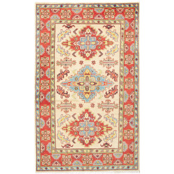 Tappeto Kazak Pakistan Geometrico Crema Rosso 118x192 Cm