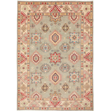 Tappeto Kazak Afghanistan Astratto Verde Salvia Crema 160x23