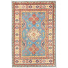 Tappeto Kazak Pakistan Astratto Azzurro Rosso 99x148 Cm