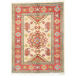 Tappeto Kazak Pakistan Geometrico Crema Rosso 65x85 Cm