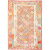 Tappeto Kilim Afghanistan Geometrico Arancio Blu 205x297 Cm
