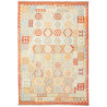 Tappeto Kilim Afghanistan Geometrico Azzurro Arancione Crema