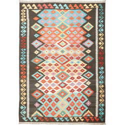 Tappeto Kilim Afghanistan Geometrico Marrone Multicolore 208