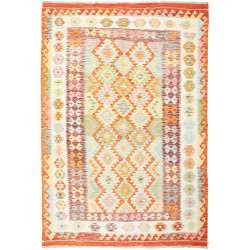 Tappeto Kilim Afghanistan Geometrico Multicolore Terracotta