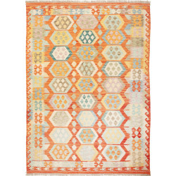 Tappeto Kilim Afghanistan Astratto Arancione Turchese 173x24