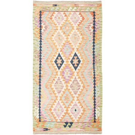 Tappeto Kilim Afghanistan Geometrico Multicolore Pastello 10