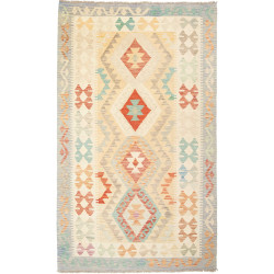 Tappeto Kilim Afghanistan Geometrico Beige Terracotta 112x18