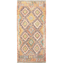 Tappeto Kilim Afghanistan Astratto Multicolore Vivace 100x21