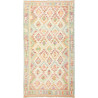 Tappeto Kilim Afghanistan Geometrico Crema Pastello 106x199