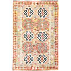 Tappeto Kilim Afghanistan Astratto Multicolore Vivace 120x18