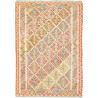 Tappeto Kilim Afghanistan Geometrico Arancio Multicolore 130