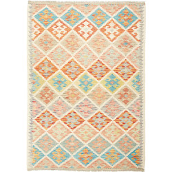Tappeto Kilim Afghanistan Astratto Crema Arancione 132x189 C