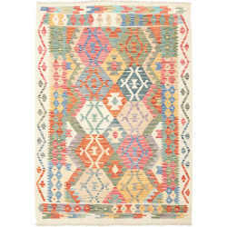 Tappeto Kilim Afghanistan Geometrico Multicolore Pastello 12