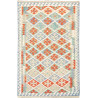 Tappeto Kilim Afghanistan Geometrico Crema Azzurro Arancio 1