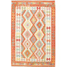 Tappeto Kilim Afghanistan Geometrico Arancione Crema 128x188