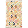 Tappeto Kilim Afghanistan Geometrico Multicolore Crema 120x1