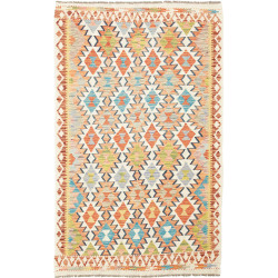 Tappeto Kilim Afghanistan Geometrico Multicolore Vivace 120x