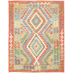 Tappeto Kilim Afghanistan Geometrico Multicolore Terracota 1