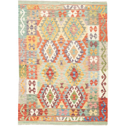Tappeto Kilim Afghanistan Geometrico Multicolore Brillante 1
