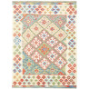 Tappeto Kilim Afghanistan Geometrico Crema Rosso 132x178 Cm
