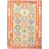Tappeto Kilim Afghanistan Geometrico Arancio Blu 126x176 Cm