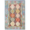 Tappeto Kilim Afghanistan Geometrico Blu Multicolore 167x239