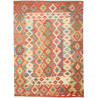 Tappeto Kilim Afghanistan Geometrico Arancio Blu 171x235 Cm
