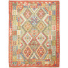 Tappeto Kilim Afghanistan Geometrico Multicolore Rosso 183x2