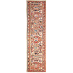 Tappeto Kazak Fine Pakistan Astratto Avorio Rosso 78x286 Cm