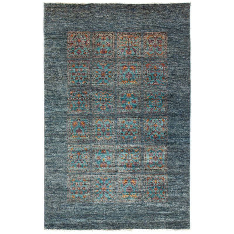 Tappeto Bakhtiyar Pakistan Astratto Petrolio Multicolore 123