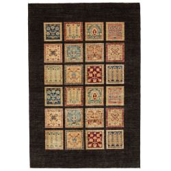 Tappeto Bakhtiyar Pakistan Astratto Marrone Scuro Beige 123x