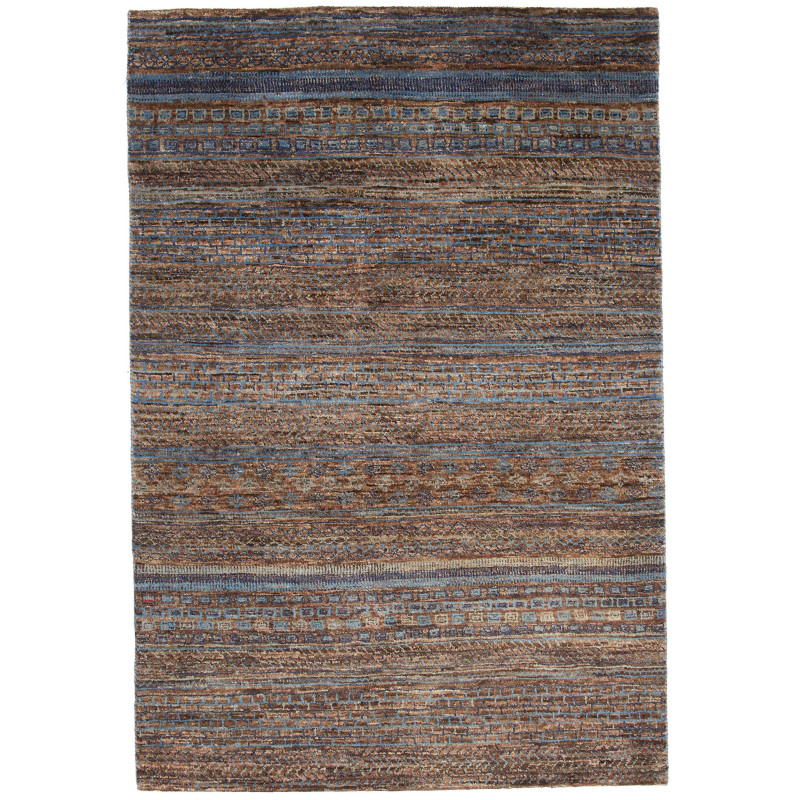 Tappeto Royal Gabbeh Pakistan Geometrico Marrone Blu 122x181