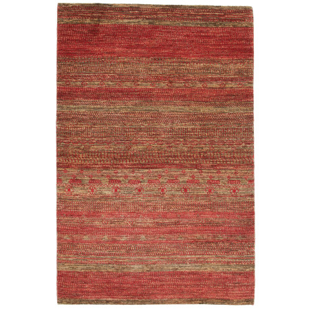 Tappeto Royal Gabbeh Pakistan Geometrico Rosso Beige 123x187