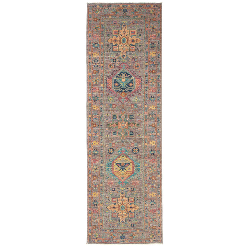 Tappeto Tribal Pakistan Geometrico Grigio Talpa Multicolore