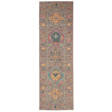 Tappeto Tribal Pakistan Geometrico Grigio Talpa Multicolore
