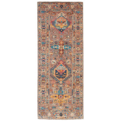 Tappeto Tribal Pakistan Astratto Terra Blu 75x204 Cm