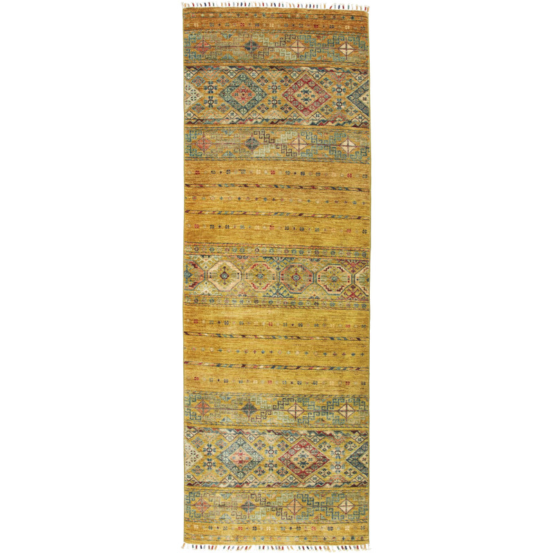 Tappeto Rubin Pakistan Geometrico Ocra Blu 83x242 Cm
